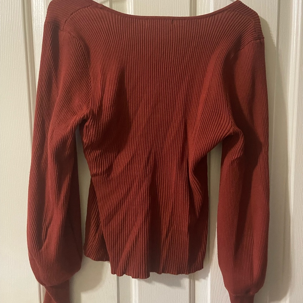 Women's Burnt Orange Sweater Shirt